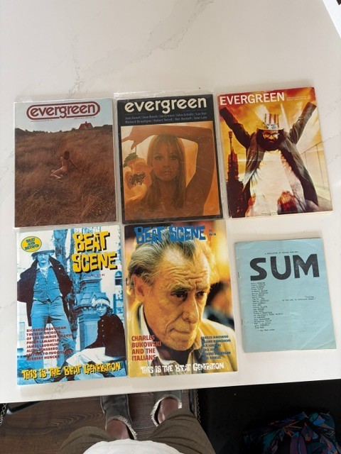 Evergreen Review Magazines # 61, # 42 & #76, Beat Scenes #31 & #35, SUM #3