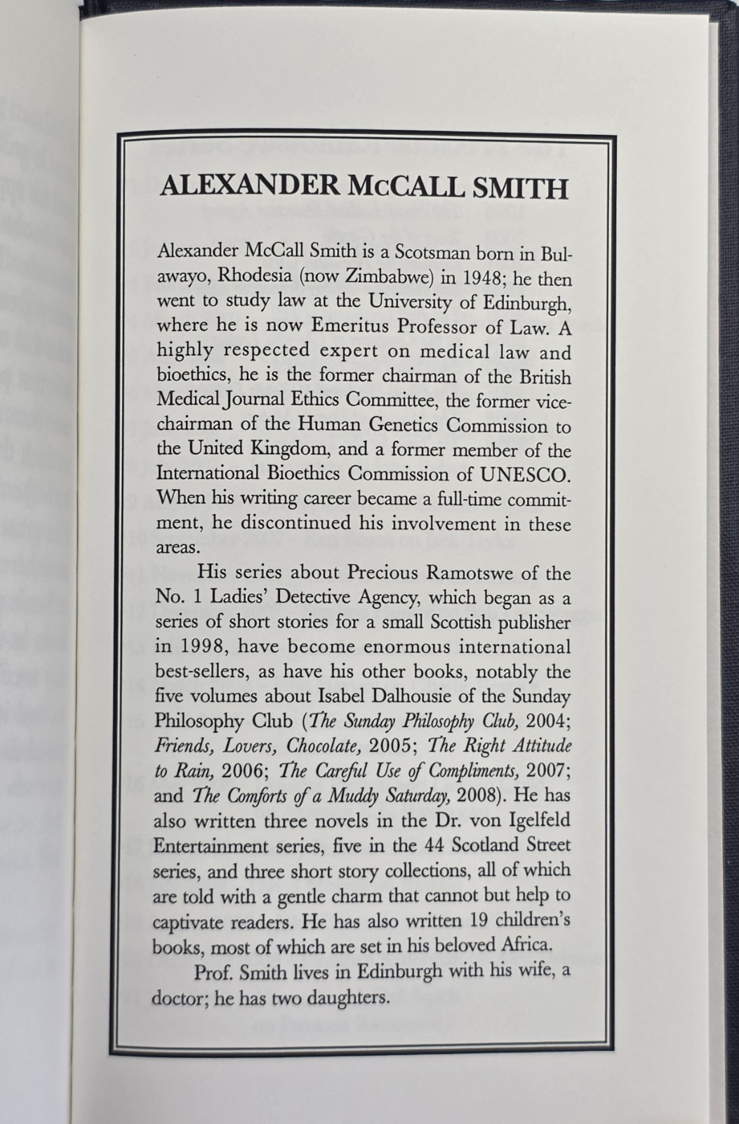 Alexander McCall Smith SIGNED “Precious Ramotswe” Mysterious Profile #11 1st Ed.