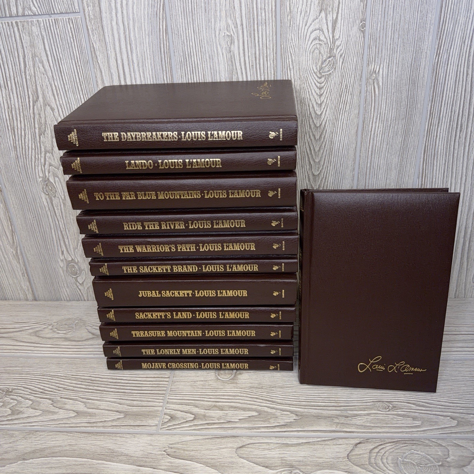 Lot Of 12 Louis L’Amour Leatherette Books Bantam Sackett Series Westerns