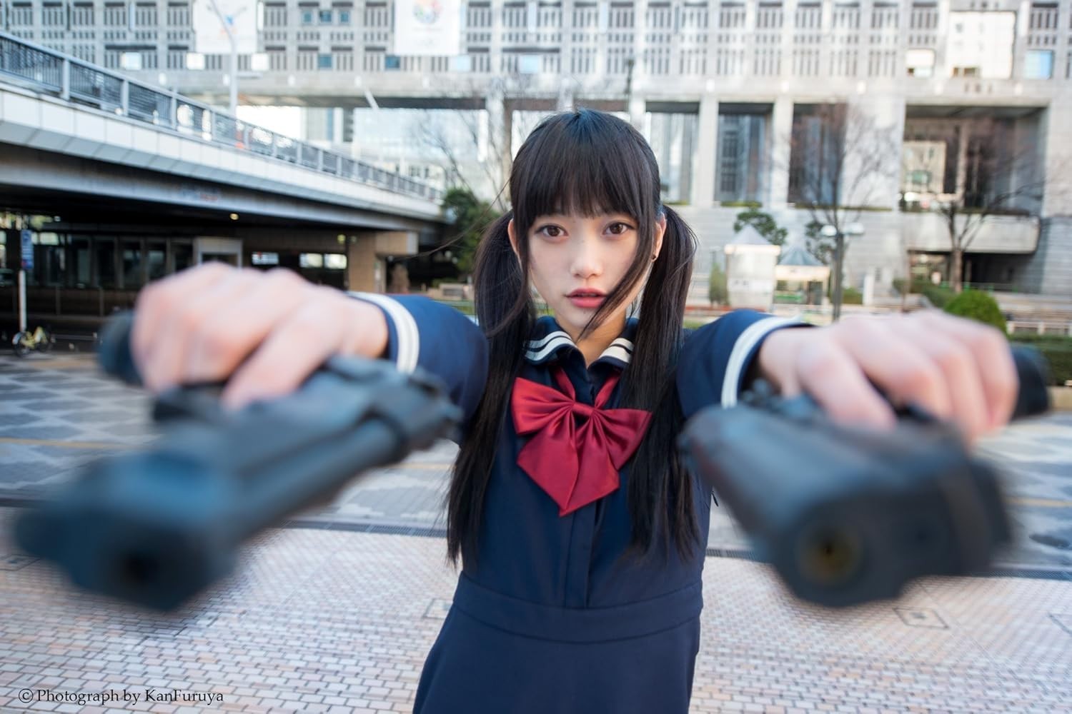 Photo Book TWINTAIL & MACHINE GUN Pigtails Uniform Cosplay Art 144×210mm 128p