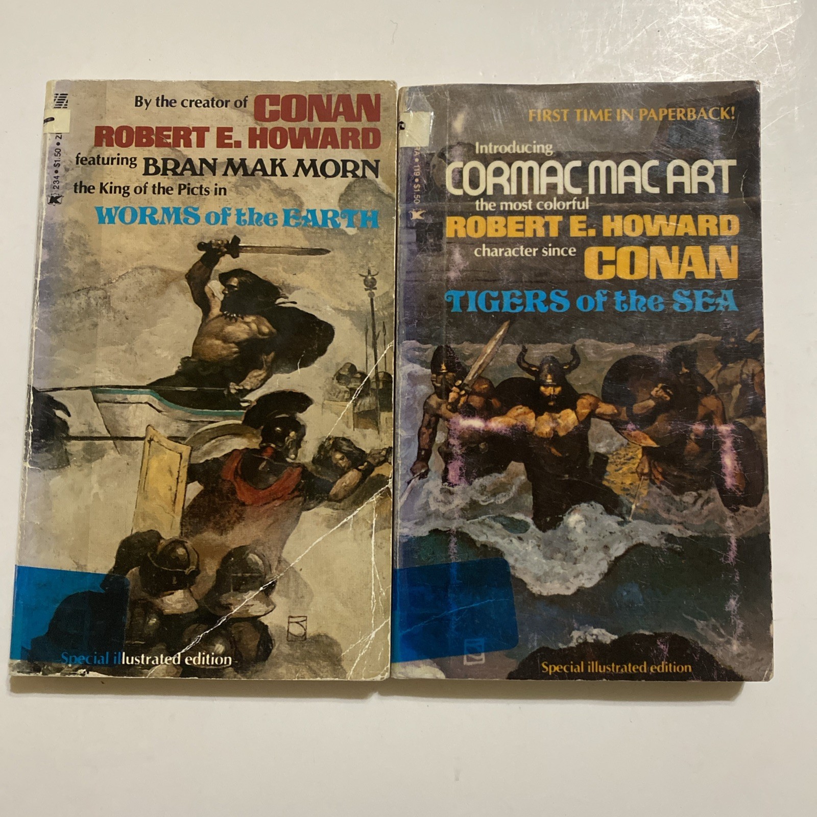 Robert E Howard Special Illustrated Editions PB Lot Tigers of Sea Worms of Earth