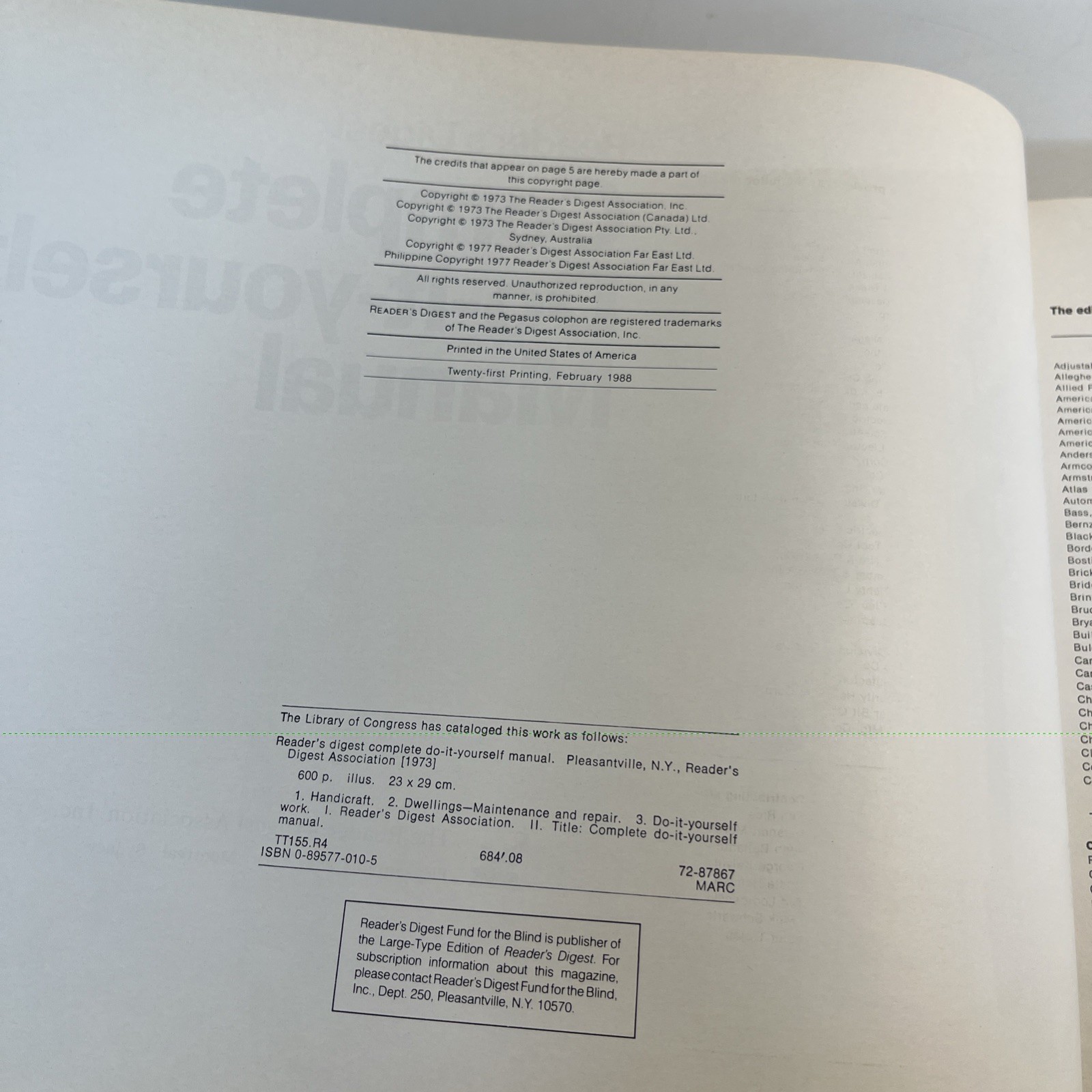 Vintage Readers Digest Complete Do It Yourself Manual 1988 Edition