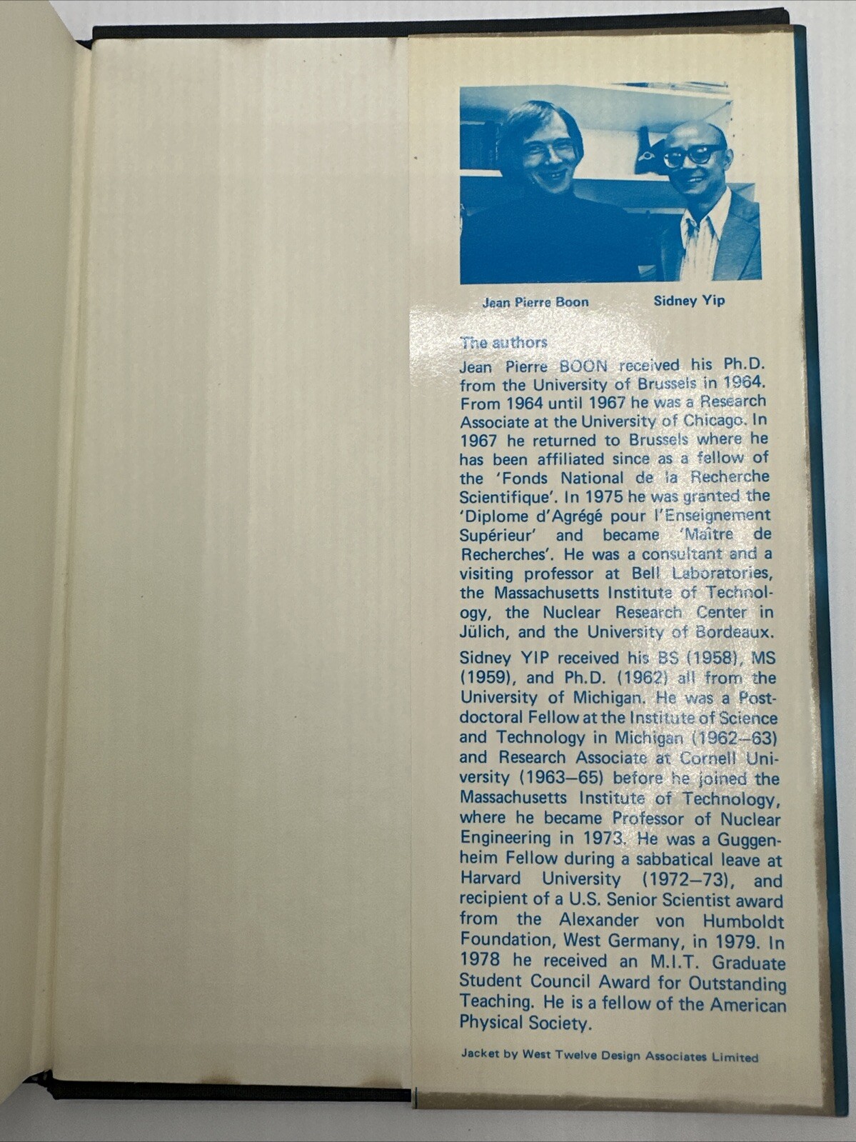 Molecular Hydrodynamics Jean Boon Sidney Yip Hardcover 1980 Rare 415 Pages DJ