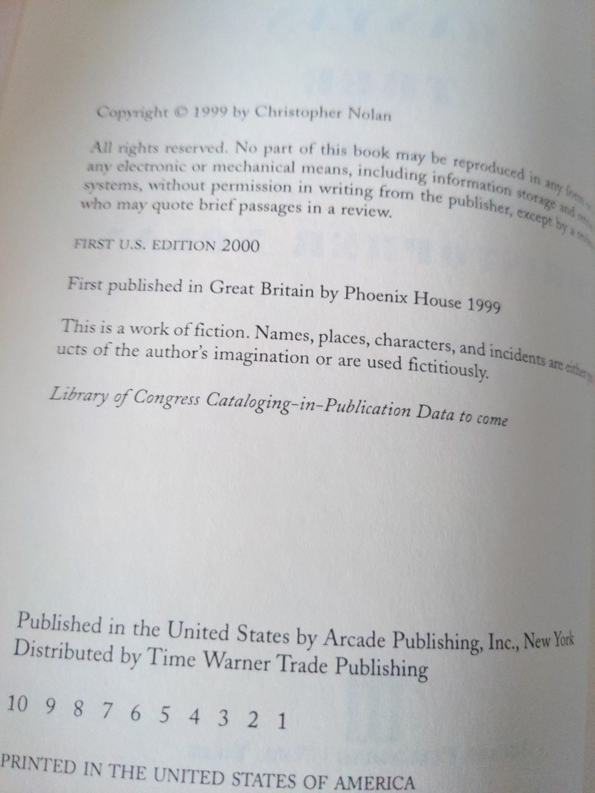 Uncorrected Proof – The Banyan Tree by Christopher Nolan 2000 PB ARC