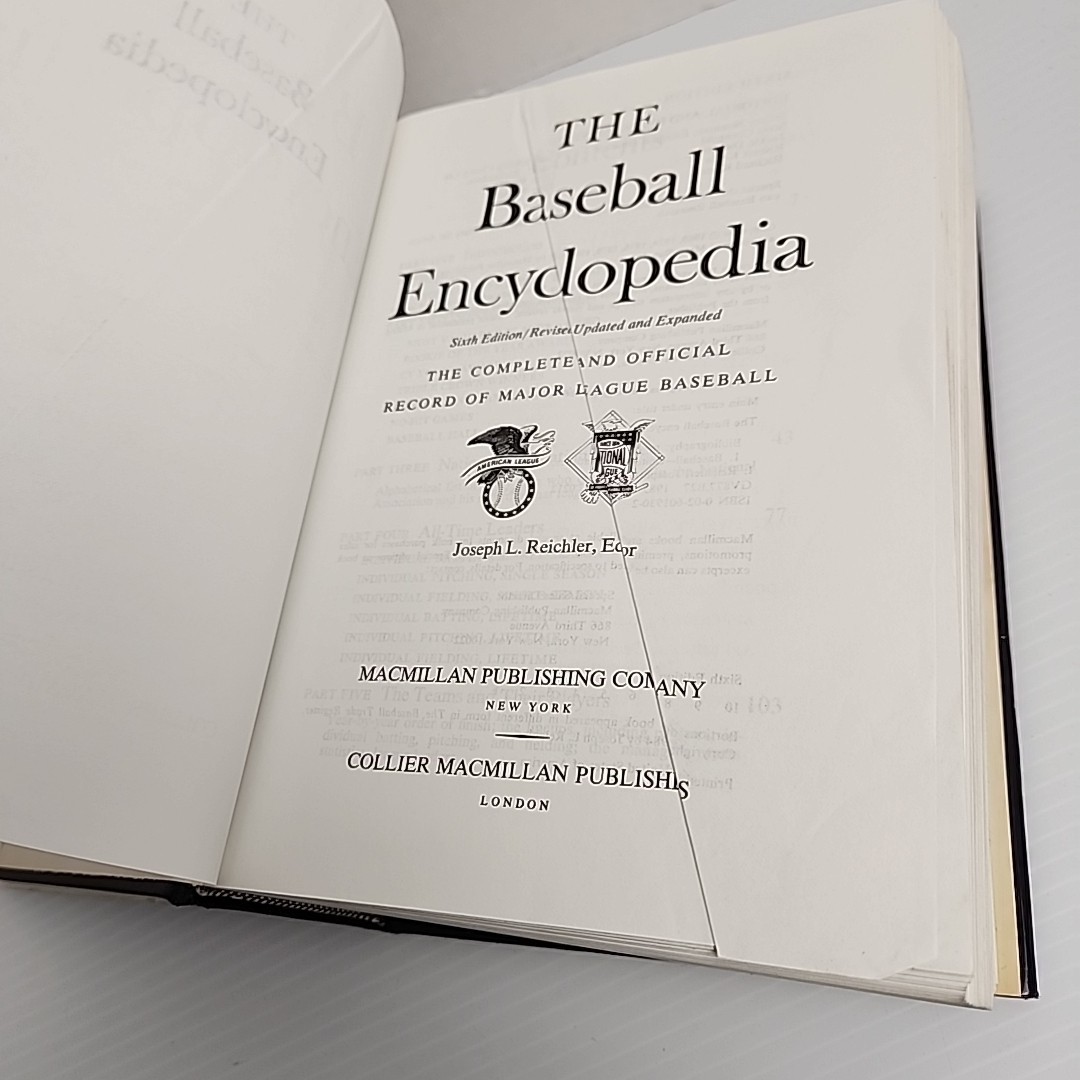 The Baseball Encyclopedia 6th Edition Joseph L. Reichler HCDJ 1985 Macmillian