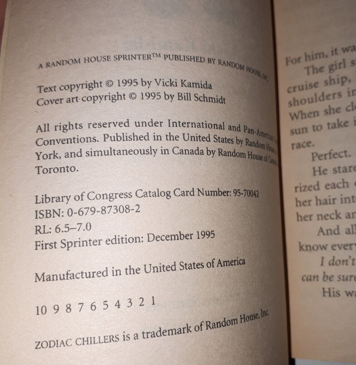 Zodiac Chillers Books 1-6 First Edition SOLD AS A SET