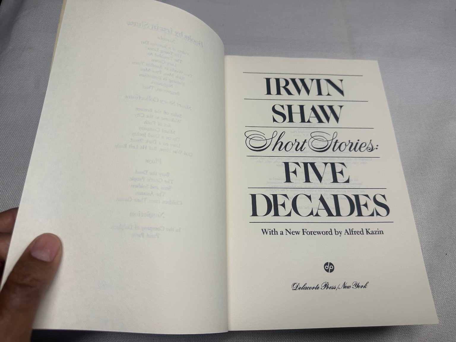 Short Stories Five Decades Irwin Shaw 1978 Literature Delacorte Press
