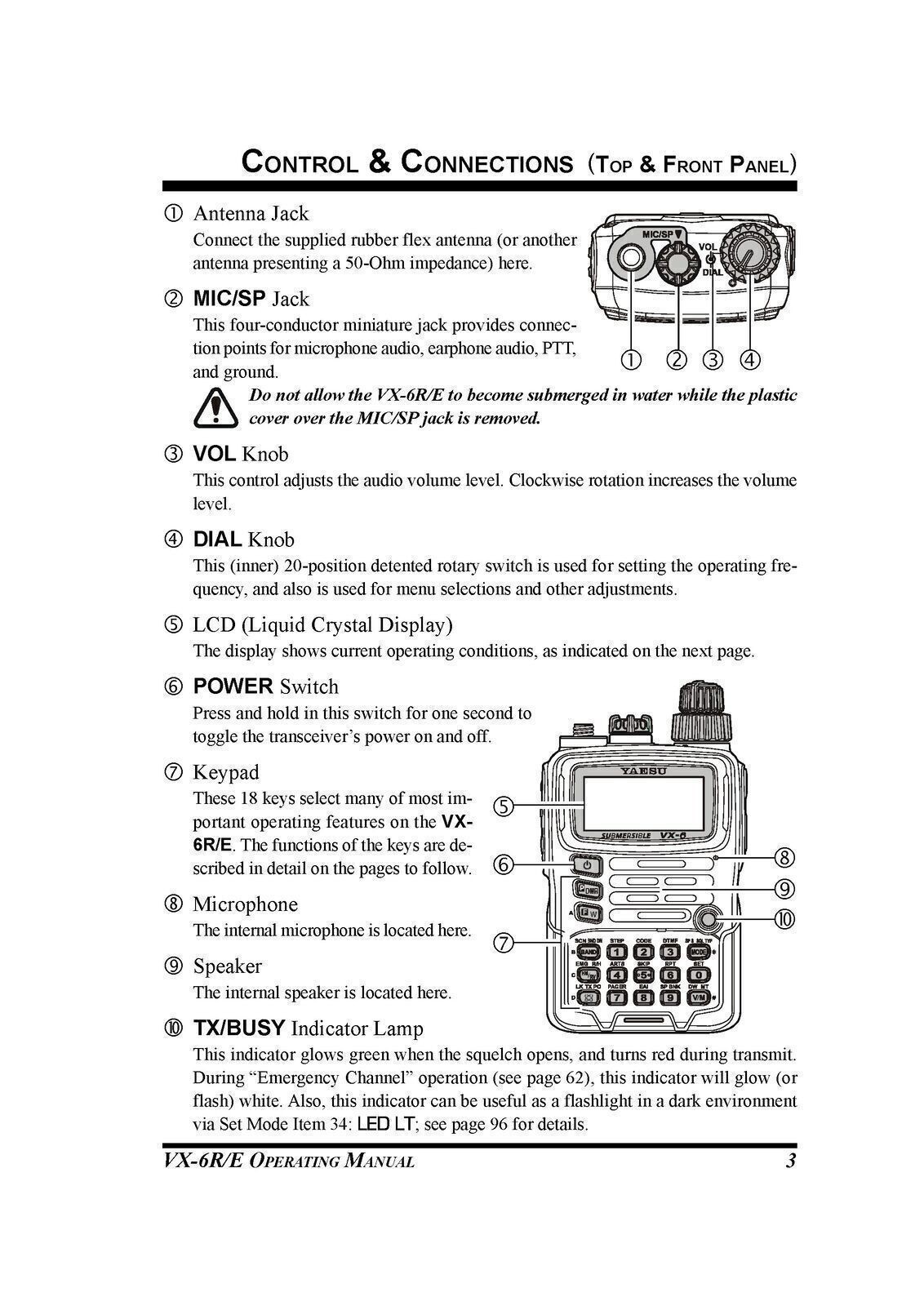 YAESU VX-6R Transceiver User Operation Manual Instructions, TOUGH BINDING