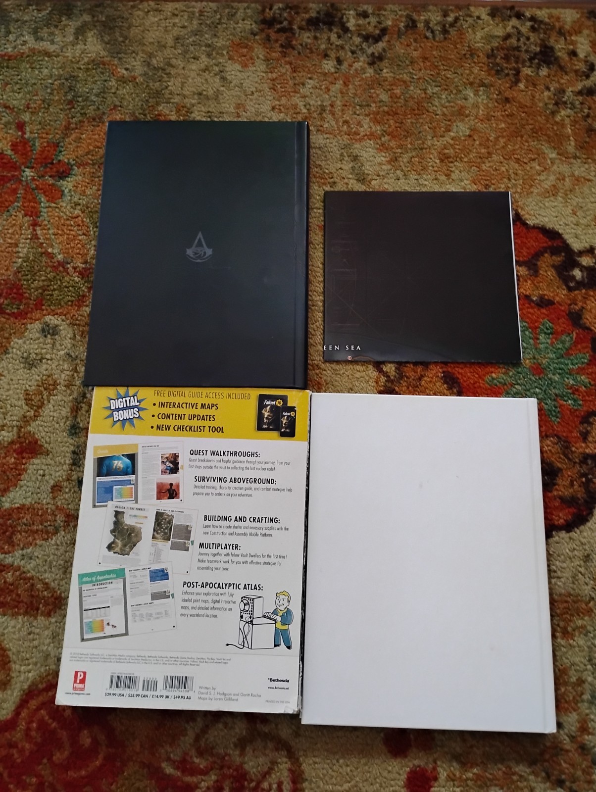 Assassin’s Creed Origin w/ map Unity Collectors Ed. HC Strategy Guide, Fallout76