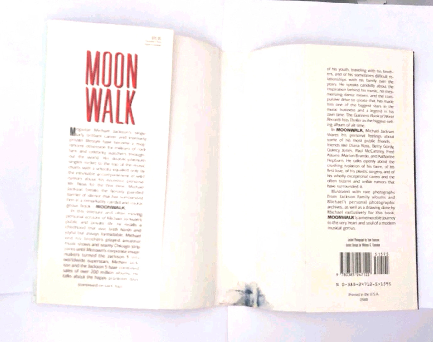 Moonwalk by Michael Jackson 1988 Hardcover Dust Jacket 1st Edition