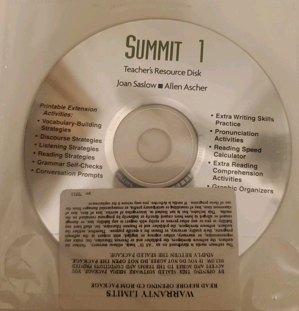 Summit 1 Teachers Edition With CD Allen, Saslow, Joan M. Ascher