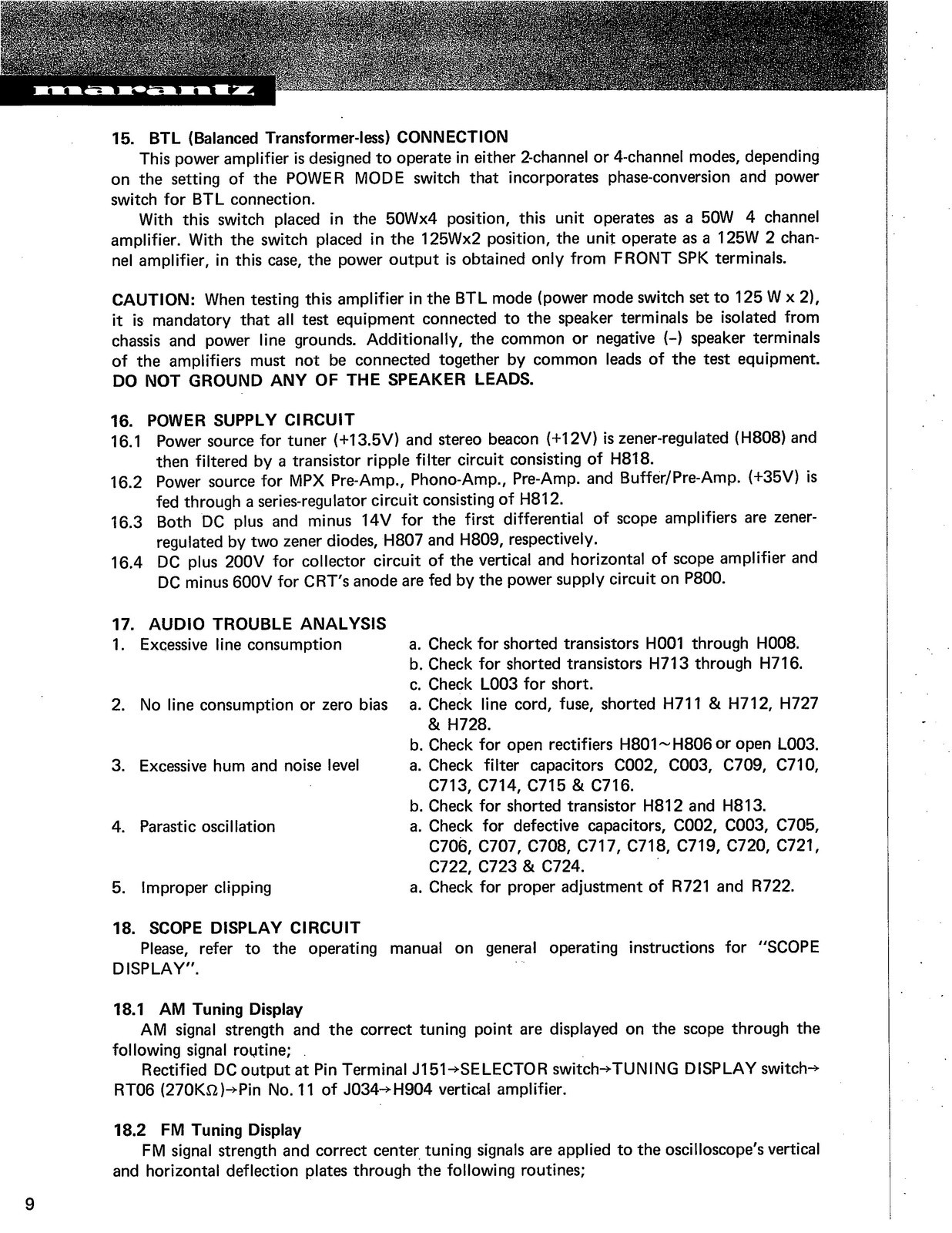 MARANTZ 4400 Stereo Receiver Service Manual – FRONT & BACK – XL FOLDOUT PAGES