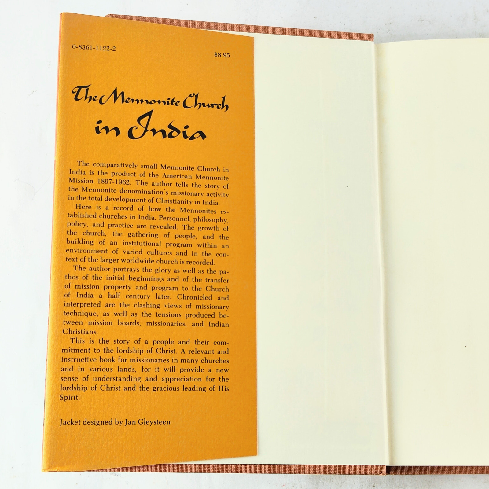 The Mennonite Church in India 1897 – 1962 John Allen Lapp 1972 Hardcover w/ DJ