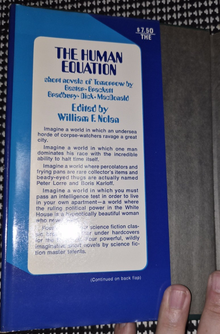 William F. Nolan The Human Equation – Sherbourne Press 1971 1st Printing HC