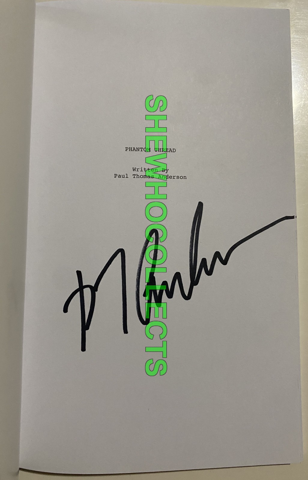 PHANTOM THREAD FYC 2017 Screenplay booklet SIGNED BY PAUL THOMAS ANDERSON