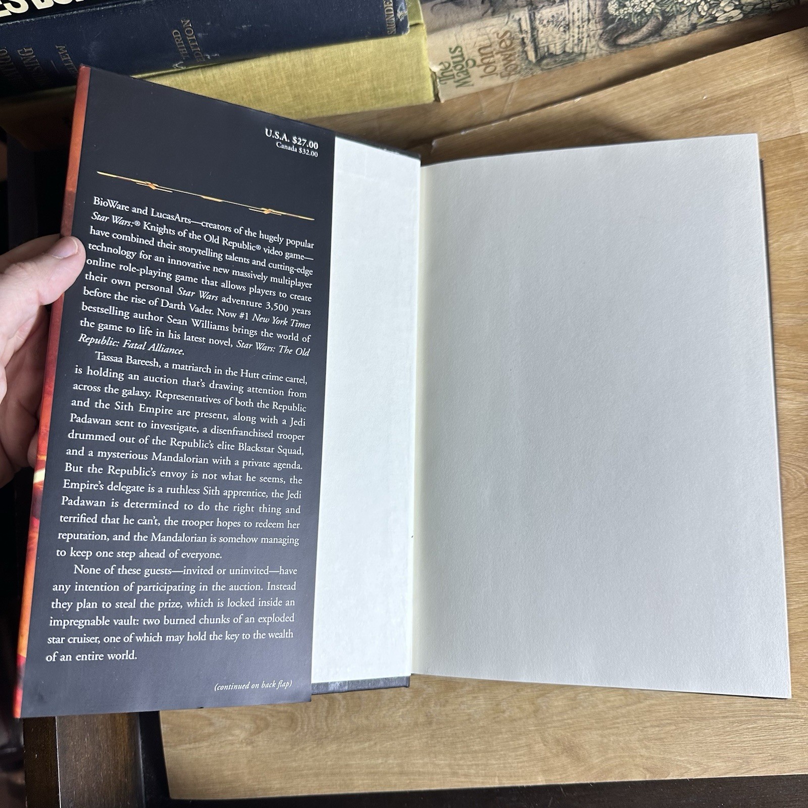 Fatal Alliance Star Wars Old Republic Williams First Edition 1st Print Hardcover