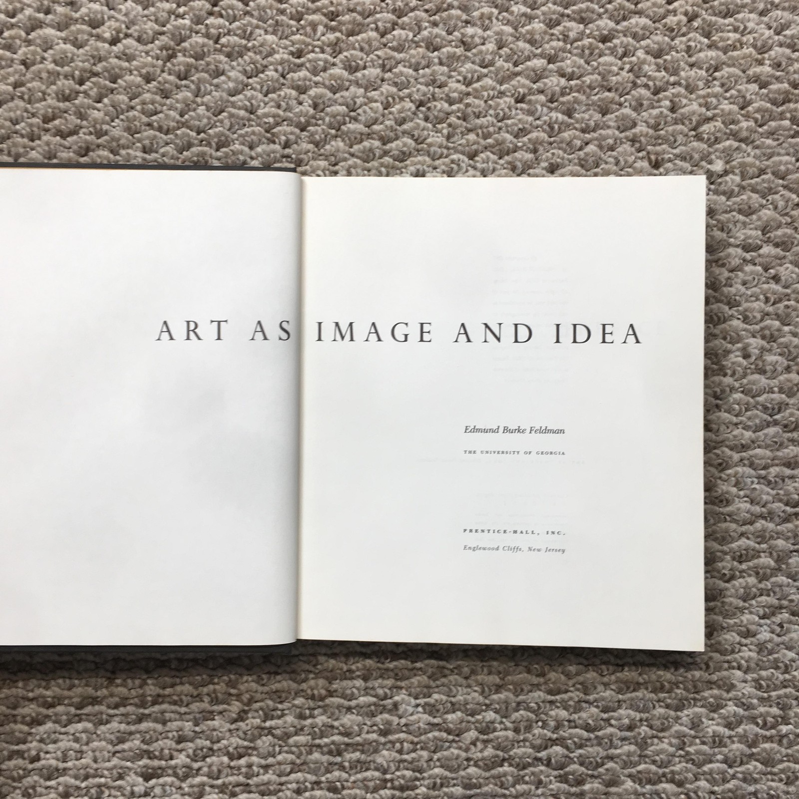 Vintage Art As Image And Idea Edmund Burke Feldman Prentice Hall Black HC USA