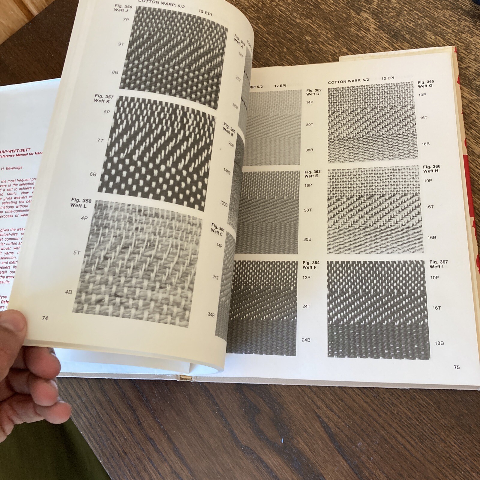 WARP/WEFT/SETT Reference Manual Handweaving by June Beveridge HCDJ-1980 1ST ED.
