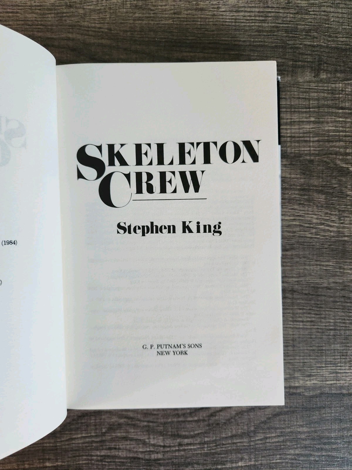 Stephen King SKELETON CREW Hardcover Book Club Edition BCE Monkey Cover 1985