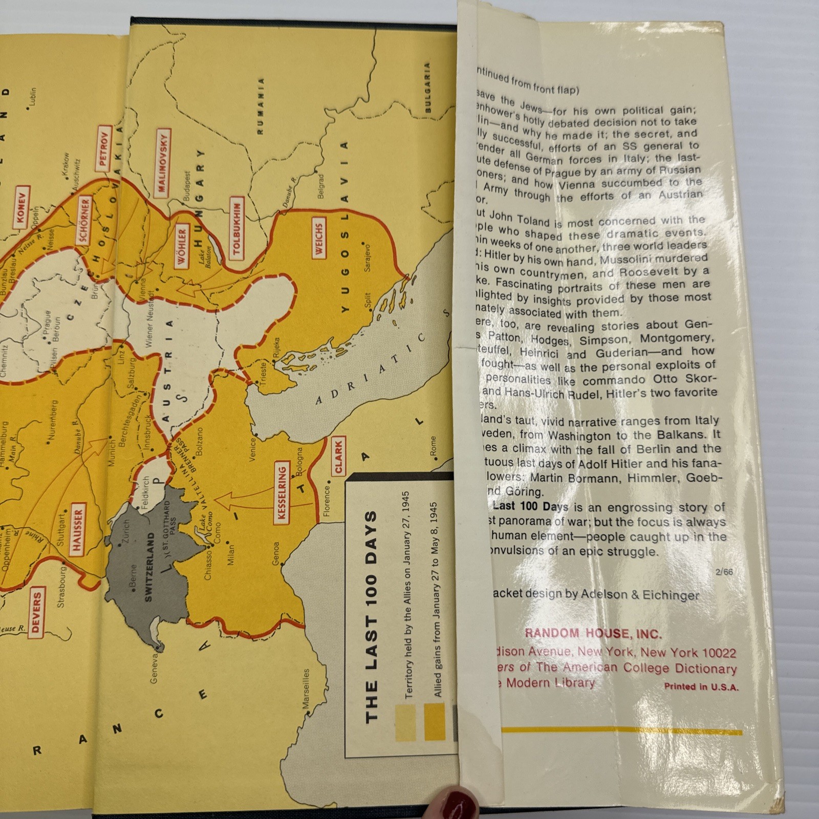 The Last 100 Days John Toland First Print 1966 Random House Final Days of WWII