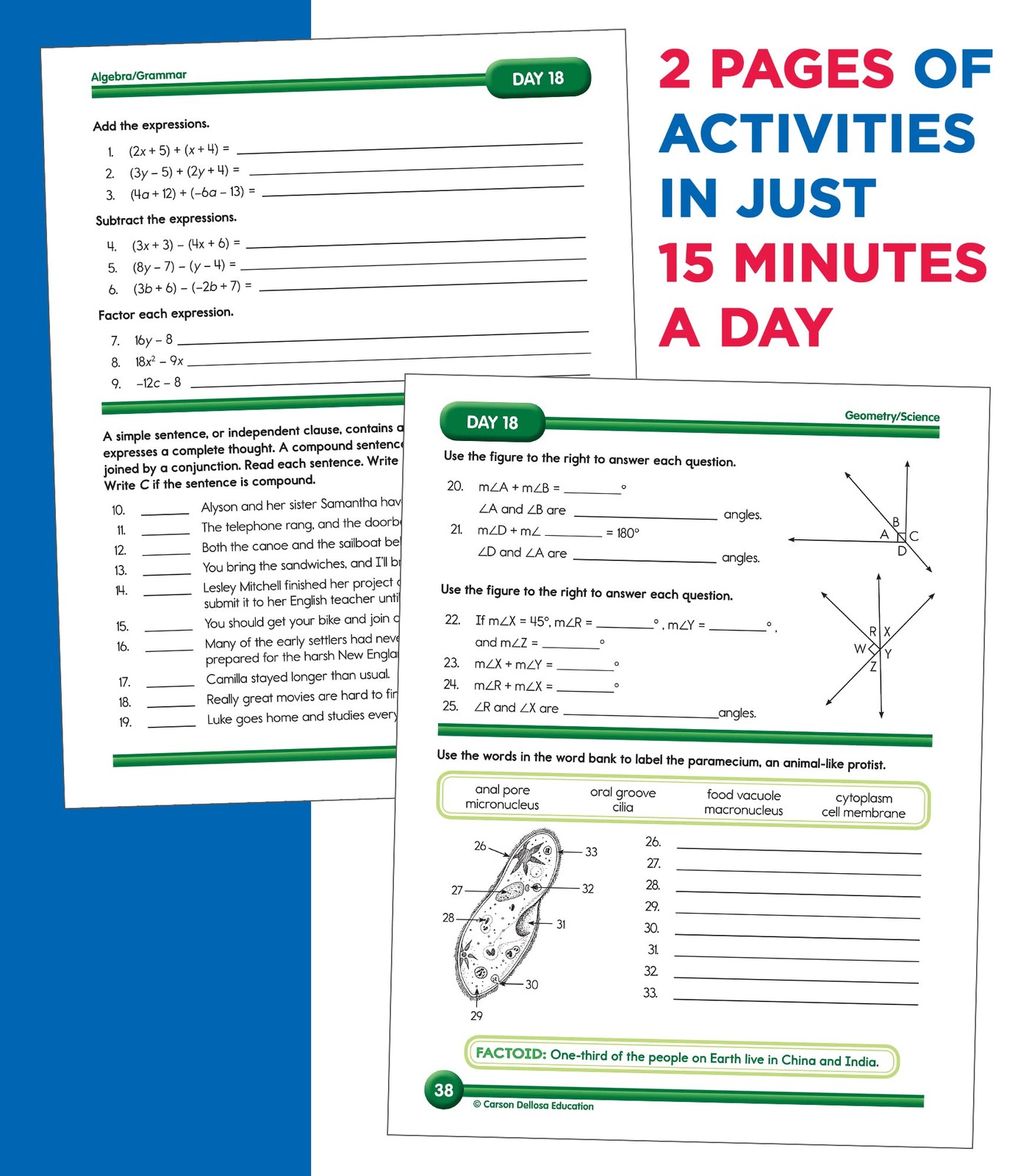 Summer Bridge Activities 7th to 8th Grade Workbook All Subjects 15 Minutes Daily