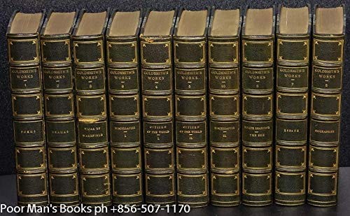 10 VOLS CT. GOLDSMITH, OLIVER. THE WORKS. FINE LEATHER BINDING