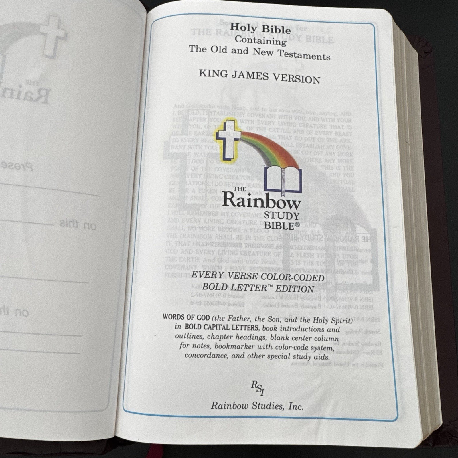 The Rainbow Study Bible, Bold Letter Edition – King James Version 1992 Burgundy