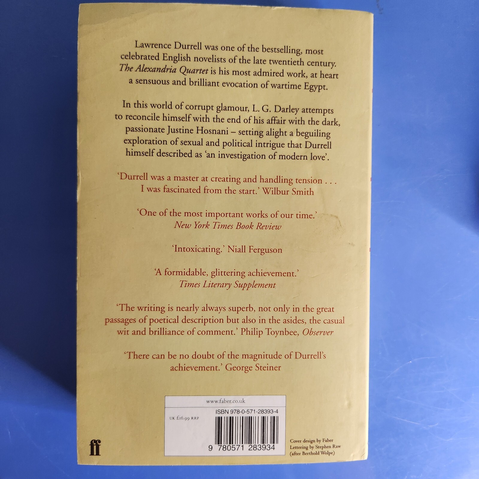 The Alexandria Quartet Lawrence Durrell Paperbound 896 Pages Faber and Faber