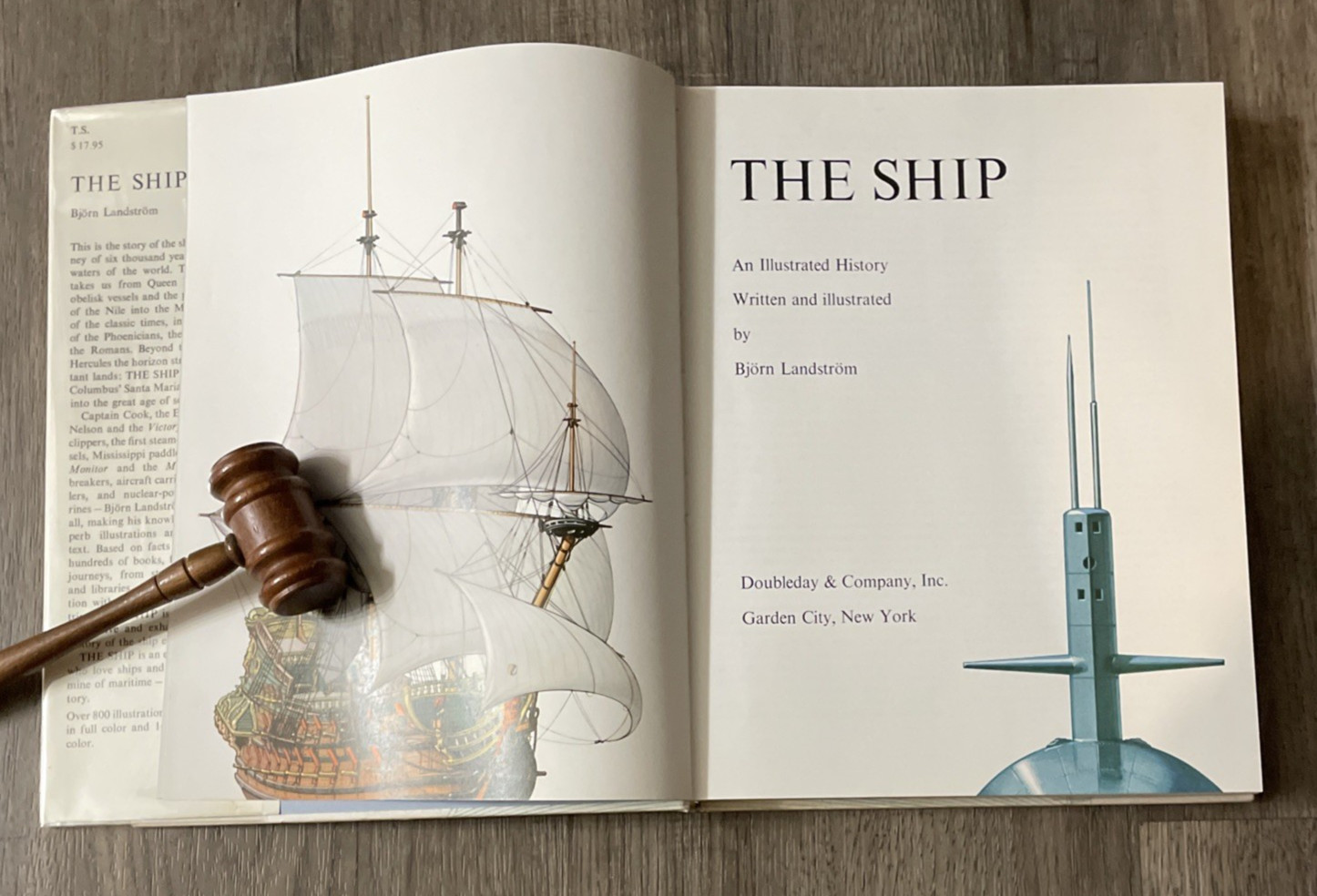 The Ship Bjorn Landstrom 1961 First Edition Illustrated History Doubleday 1st Ed