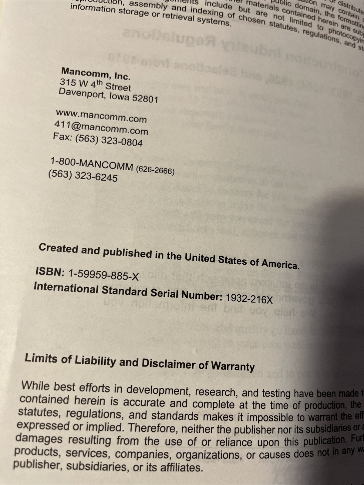 OSHA Standards For Construction Standards 1926 CITF 2018 Ed 688550604994