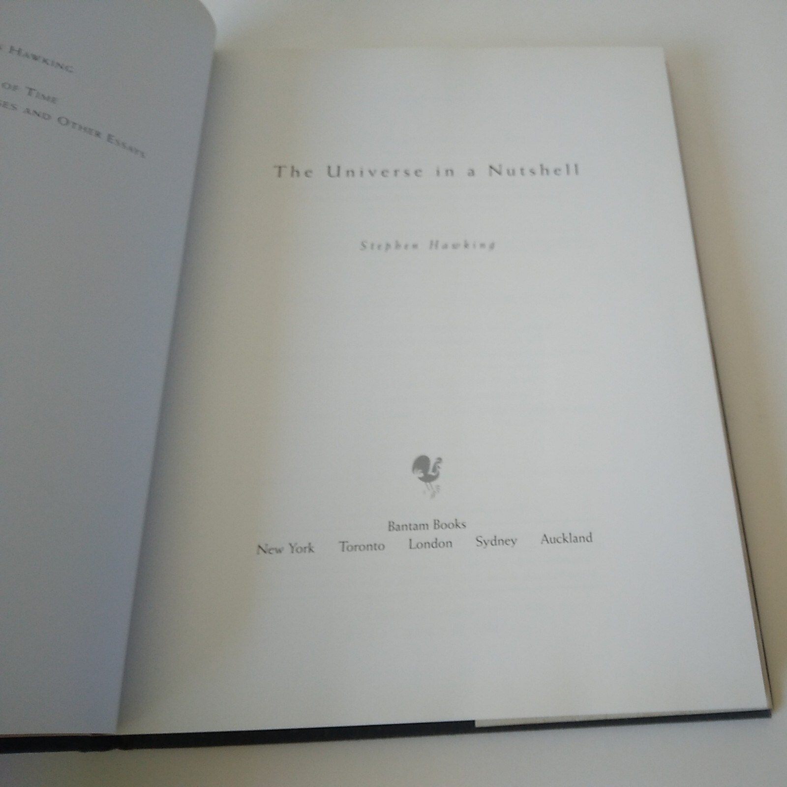 “The Universe In A Nutshell”-Stephen Hawking, Bantam 1st Ed./Print 2001 HC DJ VG