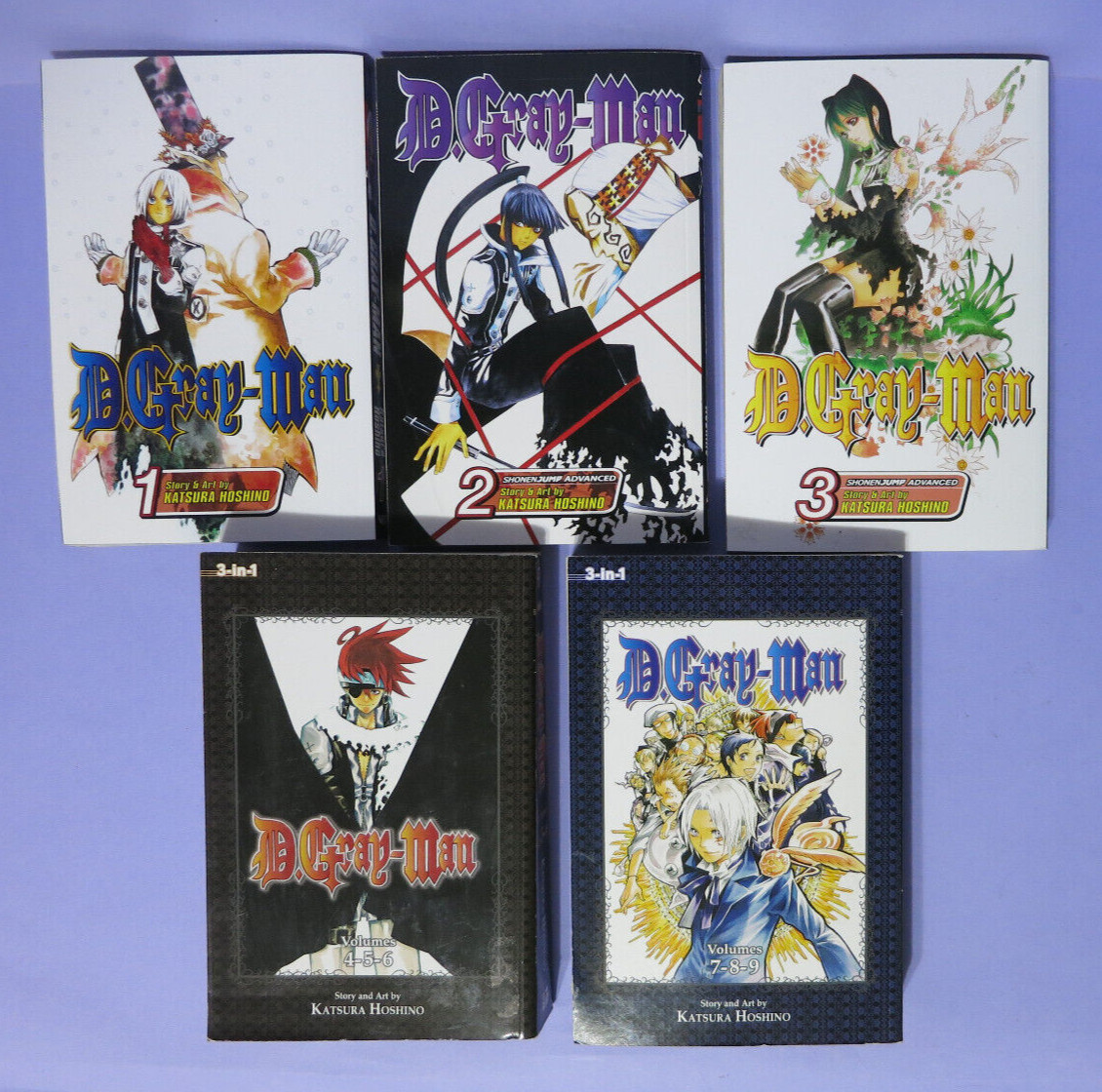D. Gray Man by Katsura Hoshino Books 1, 2, 3, 4-5-6, & 7-8-9 in 5 PB Manga