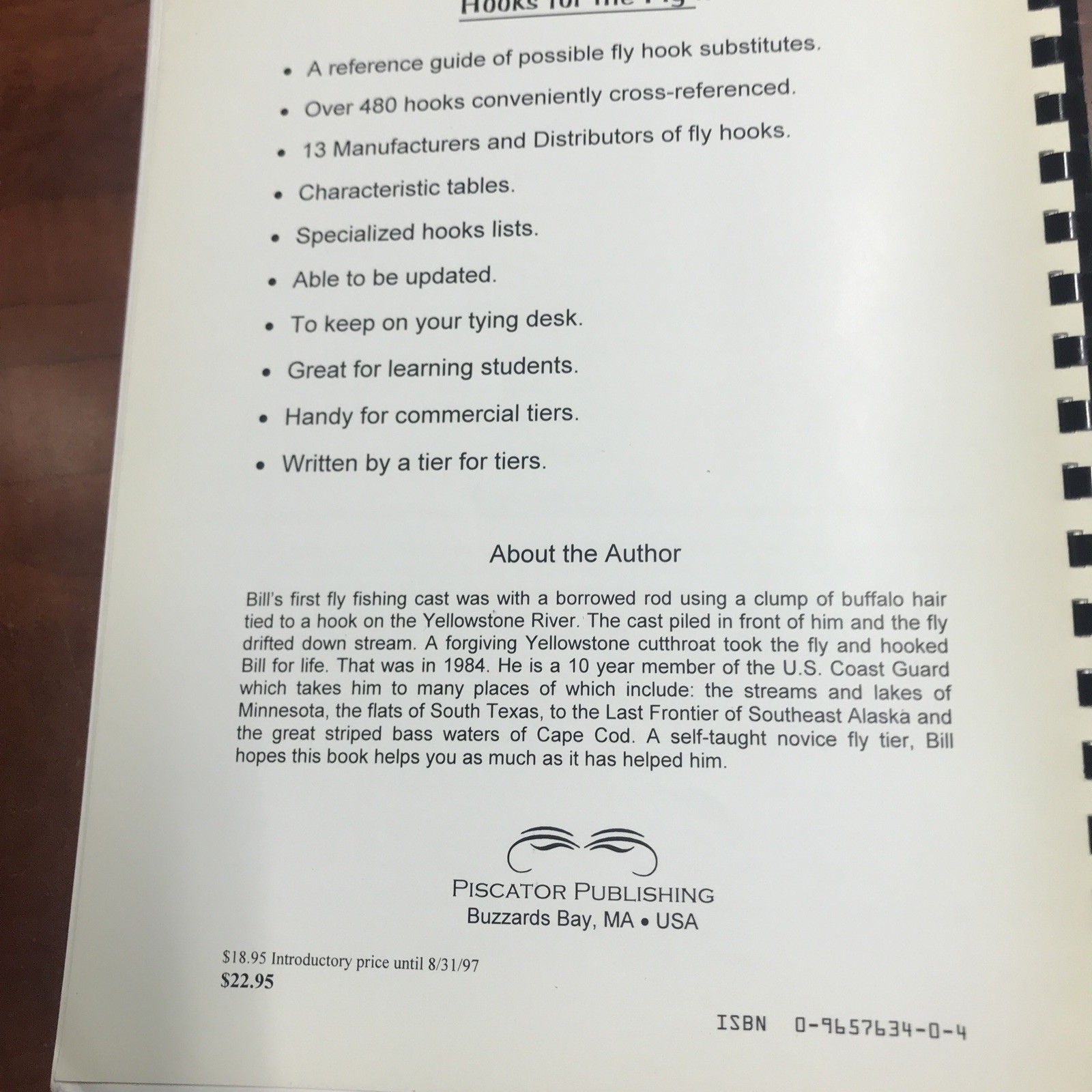 Hooks For The Fly: A Tier’s Reference Guide By Bill Schmidt 1997 Fly Tying Good