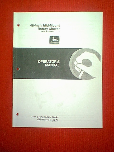 JOHN DEERE 314 316 317 318 330 TRACTOR 46″ MOWER DECK ATTACHMENT OWNER’S MANUAL