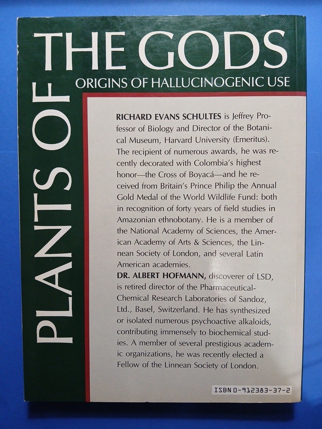 Plants of the Gods Origins of Hallucinogenic Use Schultes Evans Hoffman 1979