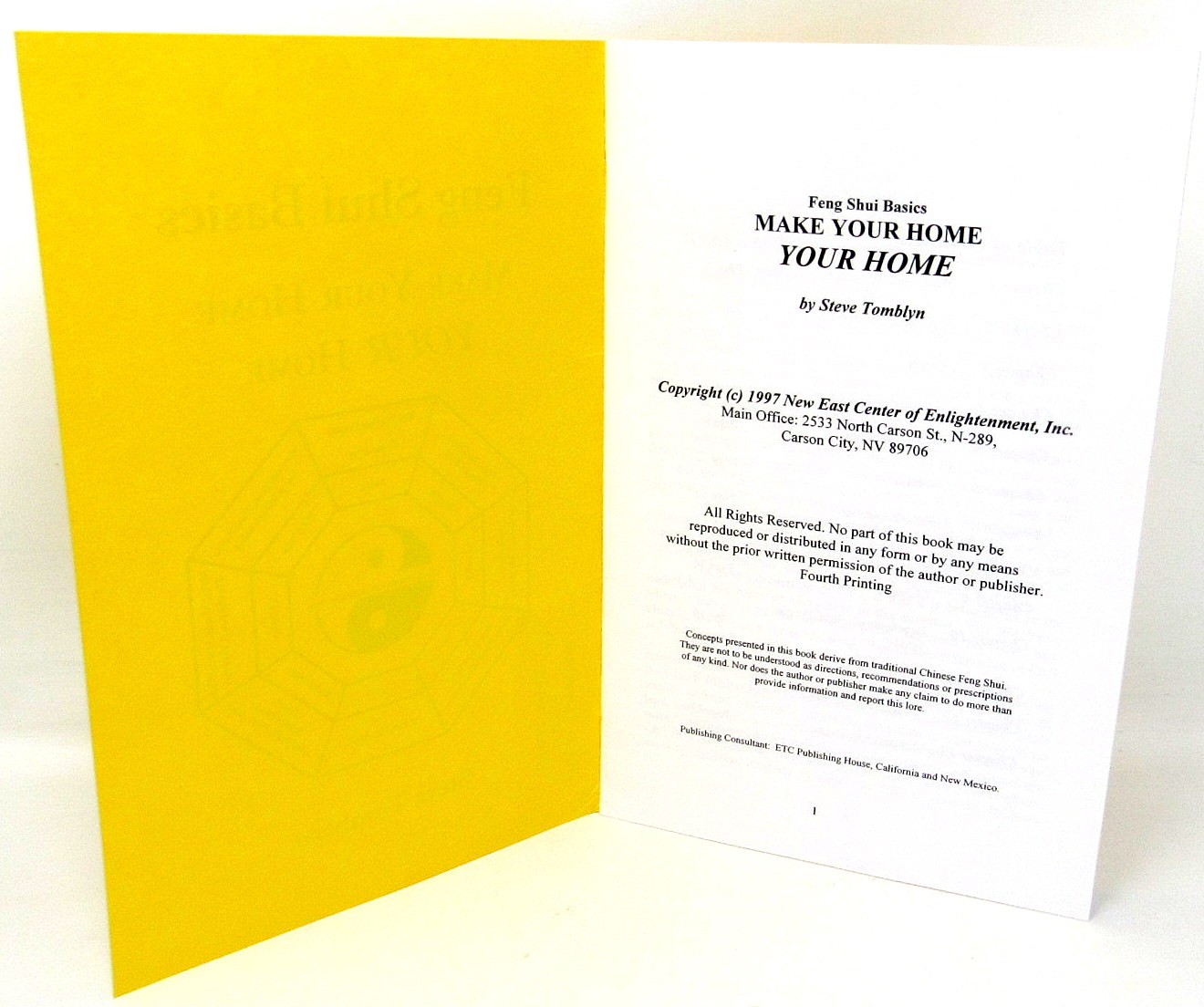 Feng Shui Basics Soft Cover Book Steve Tomblyn Paperback 24 Pages US Seller