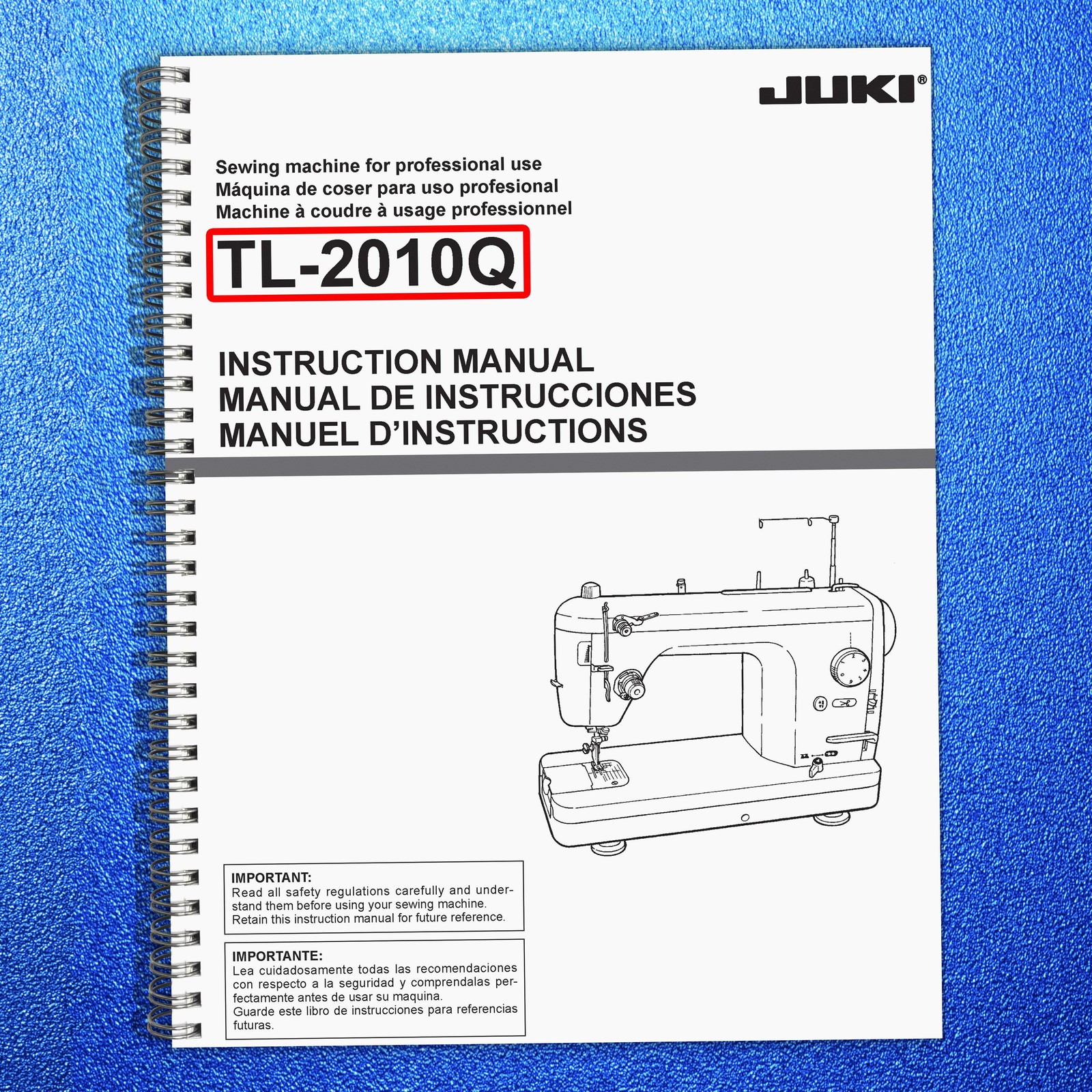 JUKI TL-2010Q Sewing Machine User Manual HEAVY-DUTY SPIRAL – PROTECTIVE COVERING