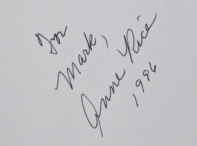 SIGNED: Memnoch the Devil: The Vampire Chronicles by Anne Rice 1995 Unread