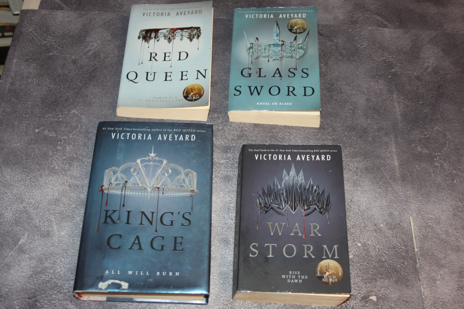Red Queen Series by Victoria Aveyard, Lot of 4 Books, War Storm,Glass Sword,READ