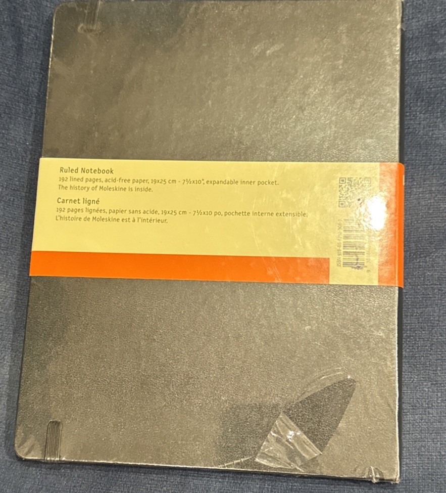 Moleskine Classic Xl Black Notebook Hardcover 192 Pages Ruled Lined Journal