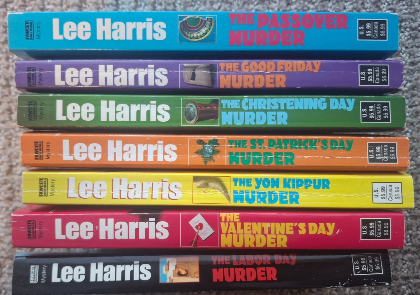 Lot of 7 Lee Harris Paperback Books Christine Bennett Mystery Murder Series