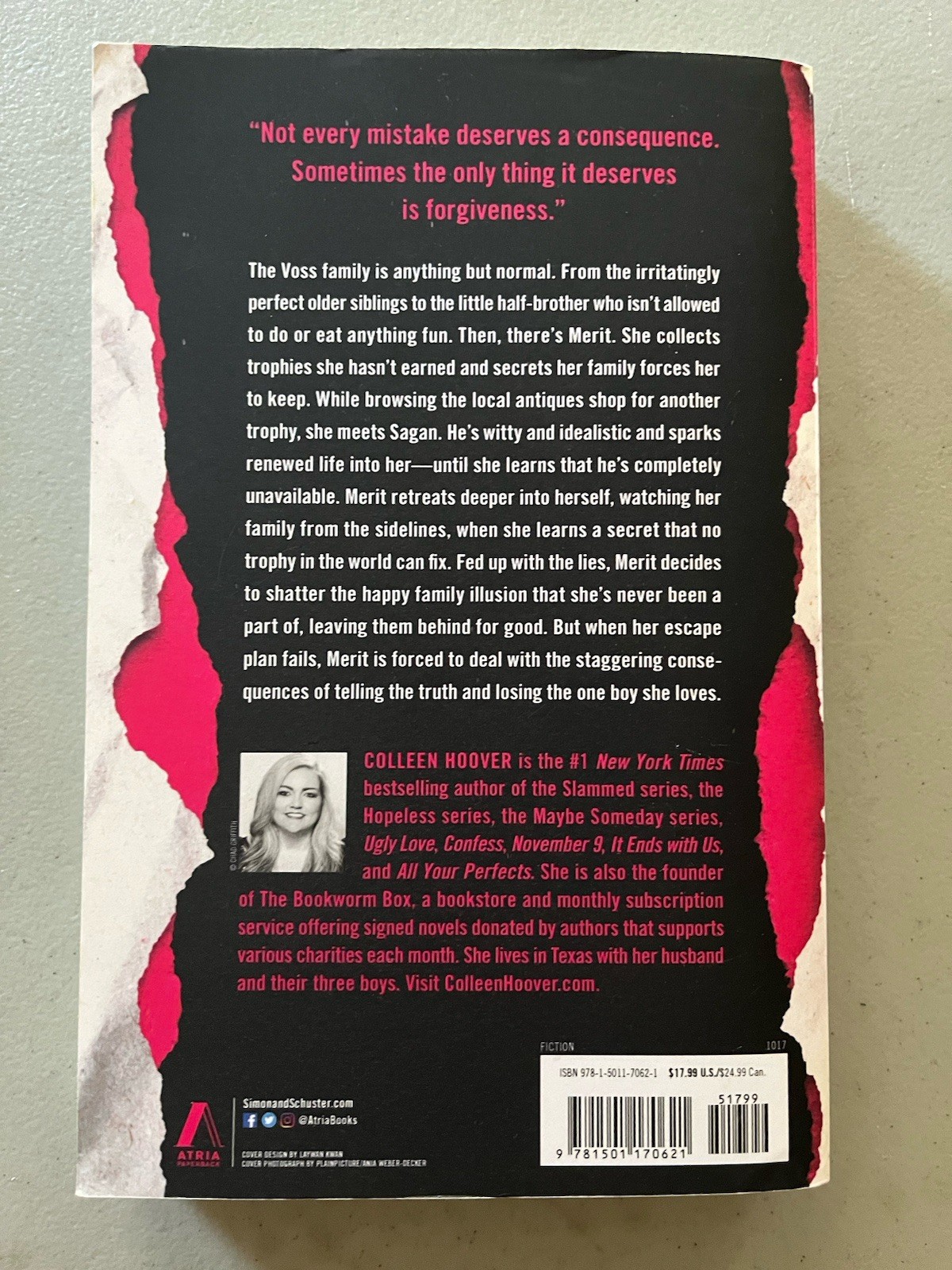 Without Merit : A Novel by Colleen Hoover (2017, Trade Paperback)