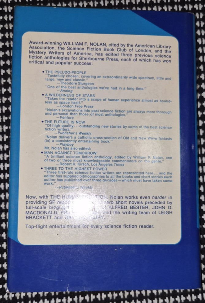 William F. Nolan The Human Equation – Sherbourne Press 1971 1st Printing HC