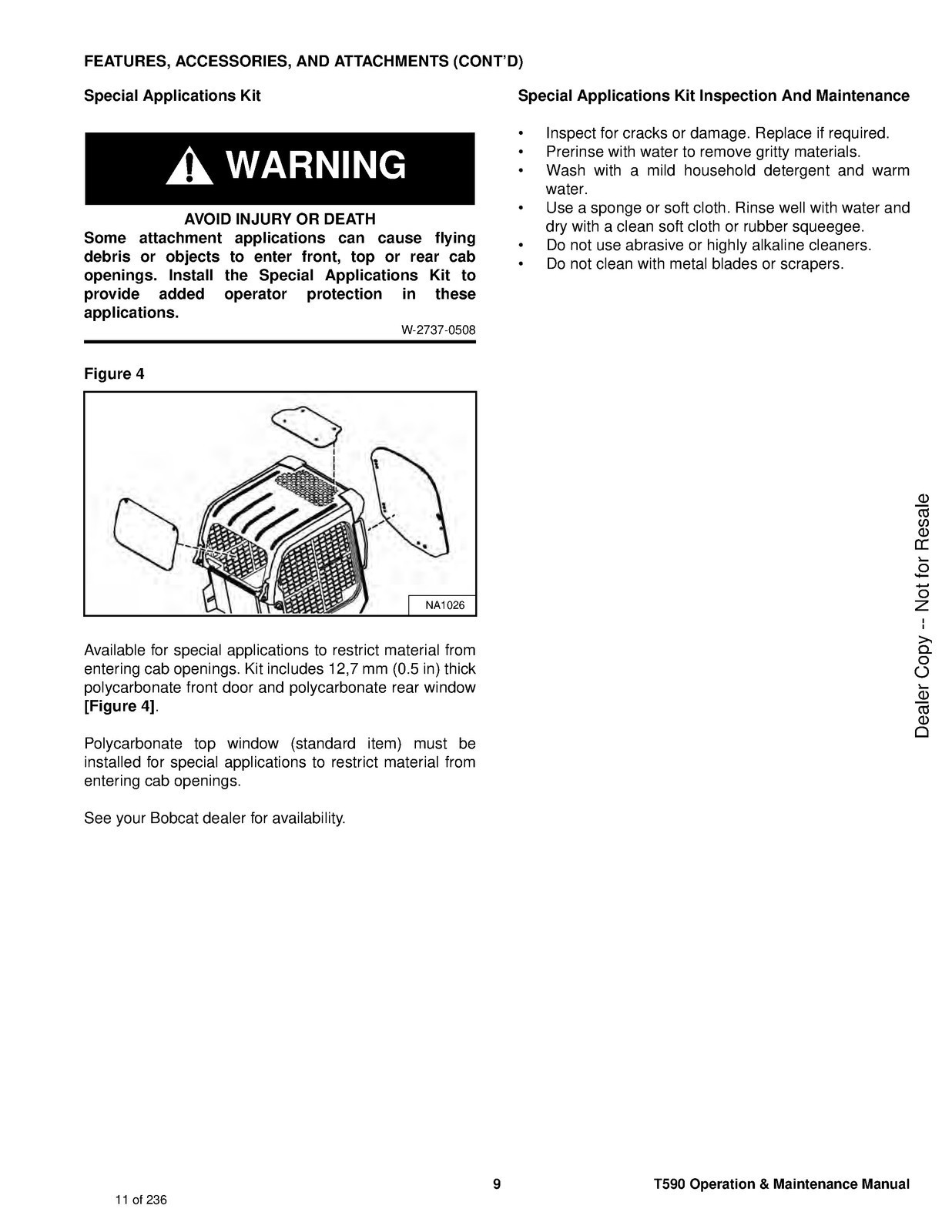 BOBCAT T590 Compact Track Loader Operators Manual 2018 – WIRE SECURED – COVERING