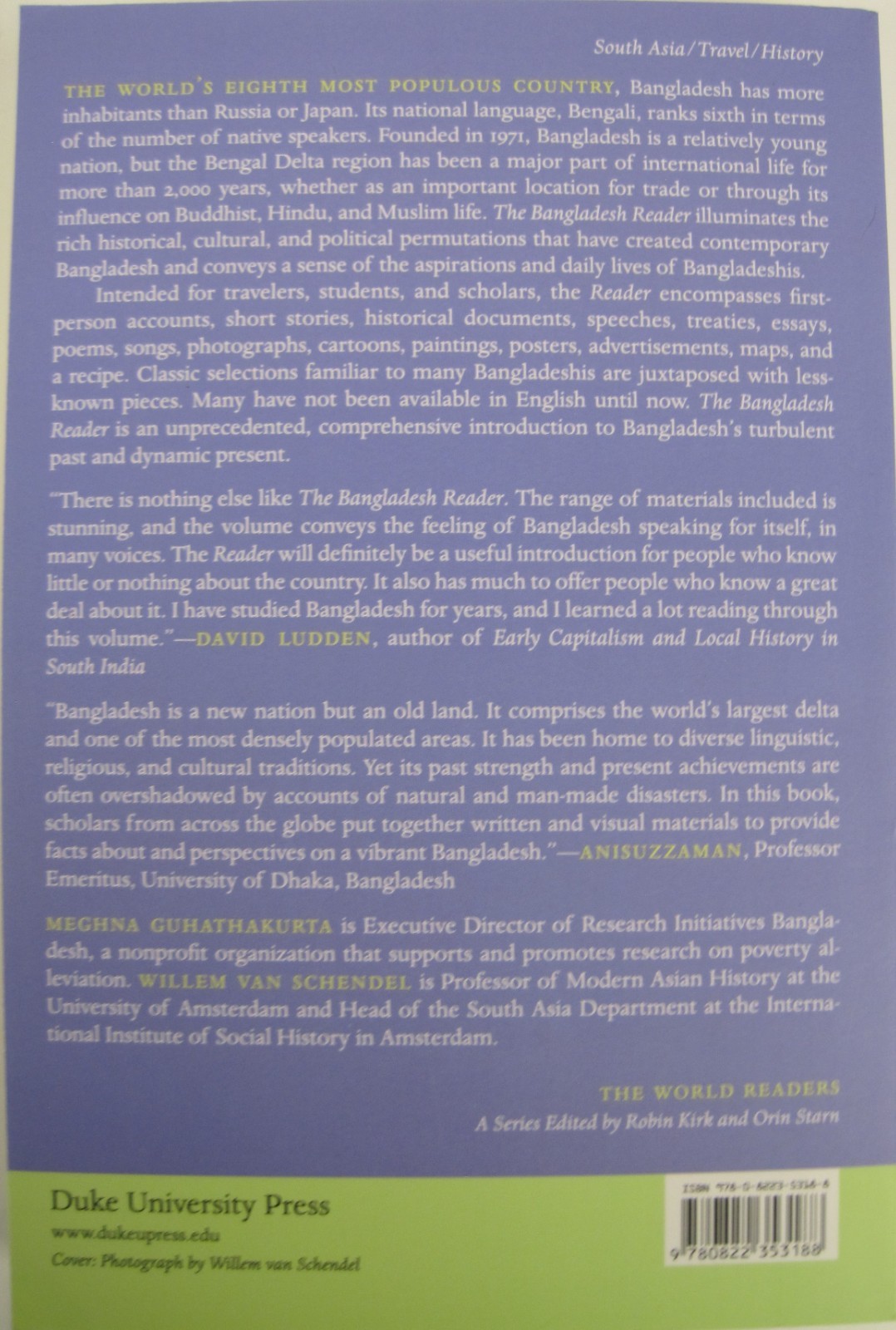 Bangladesh Reader : History, Culture, Politics (SC OVSZ)