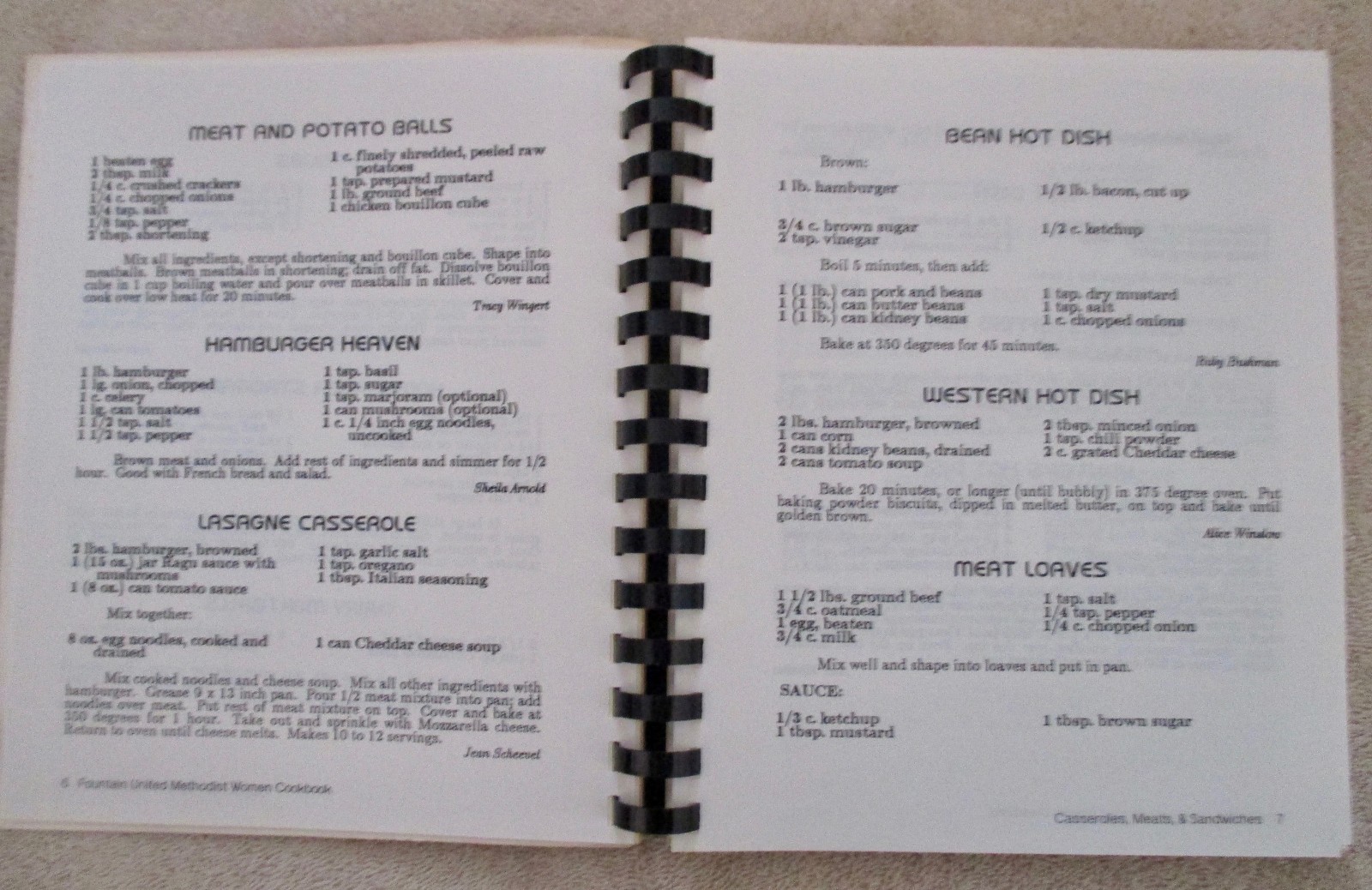1989 Fountain, MN Minnesota vintage United Methodist Church Cookbook cook book