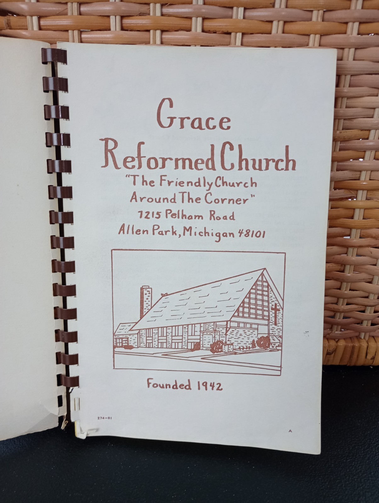 Grace Reformed Church Cookbook Allen Park, Michigan 1981 Spiral Vintage