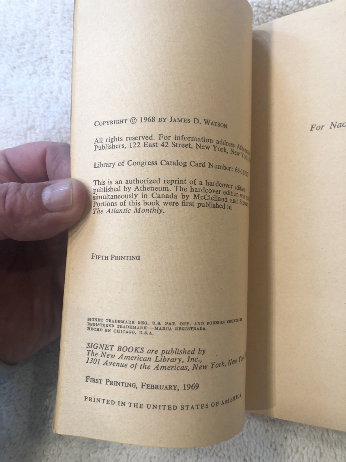 The Double Helix by Watson, James D. (1969) Paperback• Illustrated