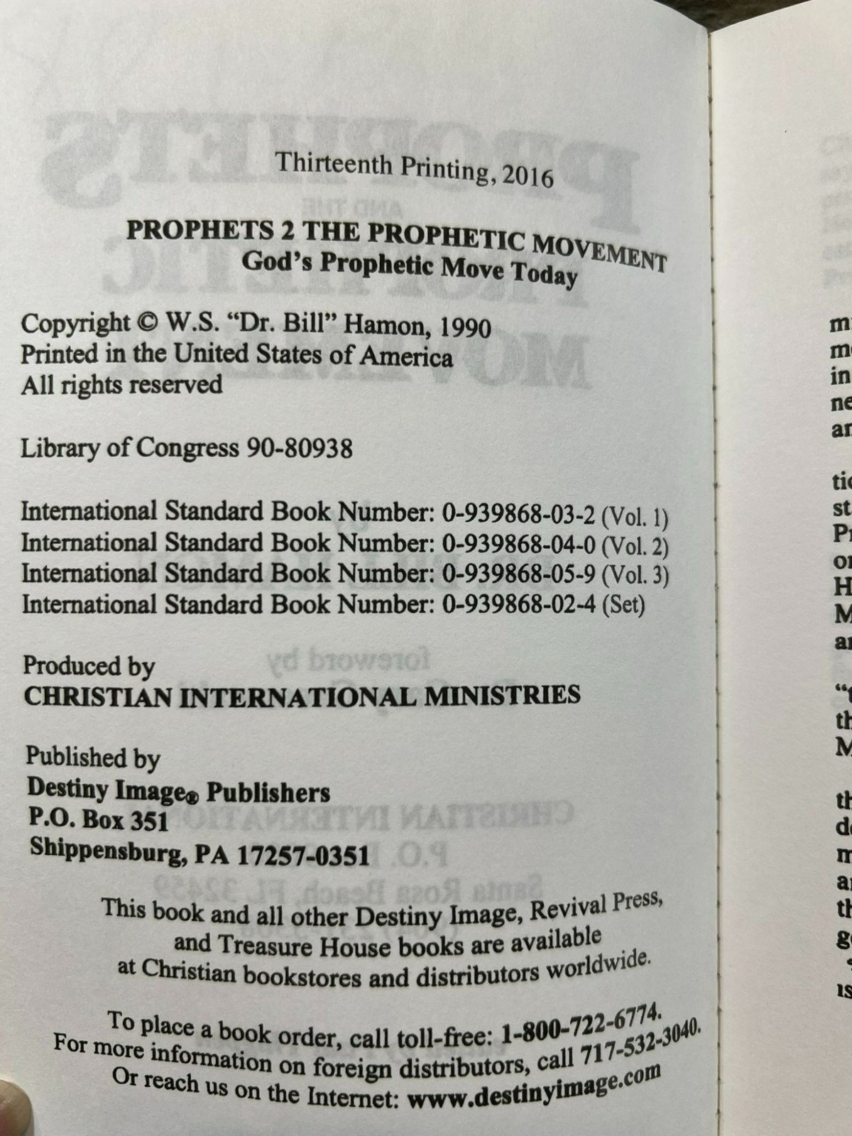 Prophets and the Prophetic Movement by Dr. Bill Hamon 2016 PB Christian Ministry