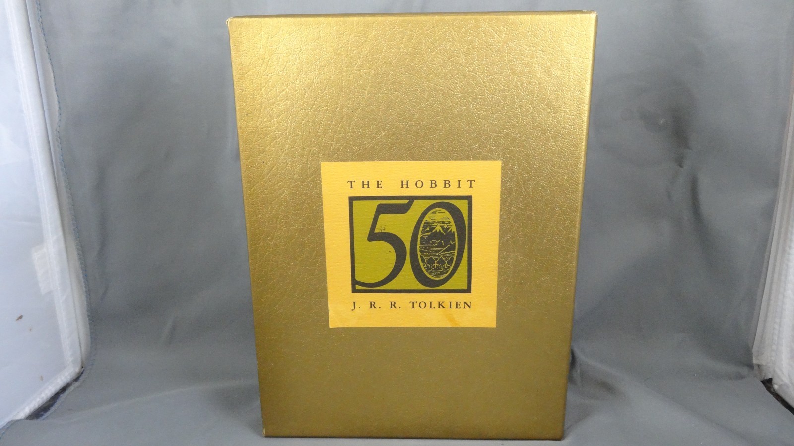 The Hobbit by JRR Tolkien 50th Anniversary Gold Hardback Edition Slip Case READ